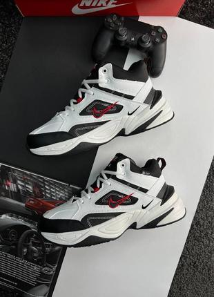 Кросівки зимні чоловічі найк м2к, nike Metallic m2k tekno white black white red, мужские зимние кроссовки найк с мехом3 фото