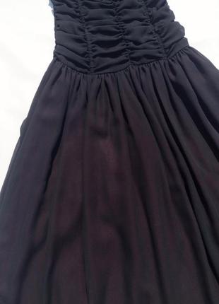 Винтажное вечернее чёрное длинное платье с корсетом3 фото