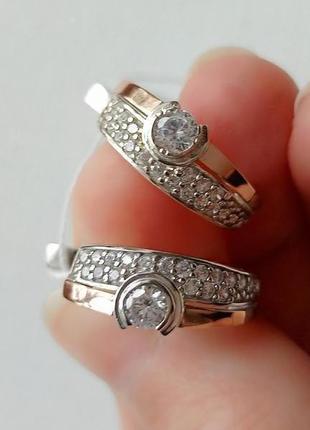Серьги серебро 925 дсту + золото 375 дсту, серебро с золотыми пластинами, сережки, украина4 фото