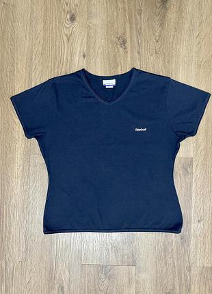 Женская темно синяя футболка reebok xl