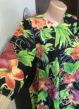 Яркое платье туника в цветочный принт под zara3 фото
