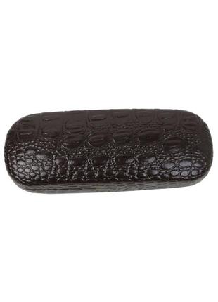 Твердий футляр, чохол для окулярів stylion чорний під крокодила