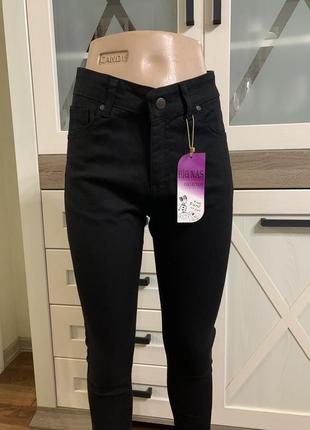 Женские джинсы облегающие узкие черные3 фото