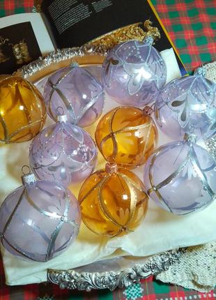 Ялинкові скляні колекційні кулі 8см10 фото