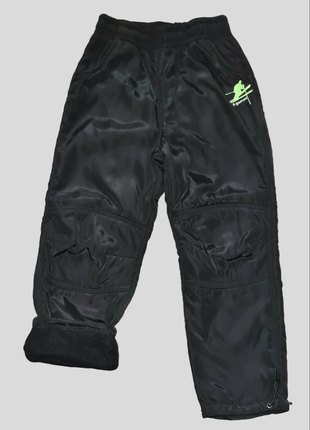 Болоновые брюки на флисе - черные, синие- р.134-158