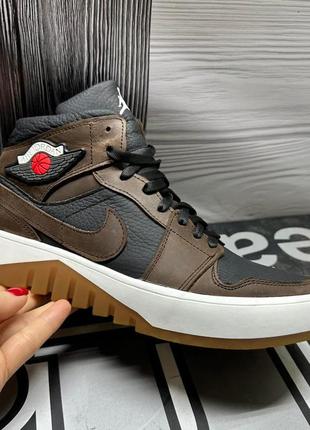 Nike air jordan зимние отличные кожаные высокие кроссовки для мужчин черные3 фото