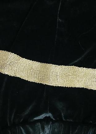 Широкий плетеный чокер на шею золотистый чокер широкий4 фото