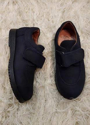 Туфлі, мокасини на липучці, під замш, лофери, монки