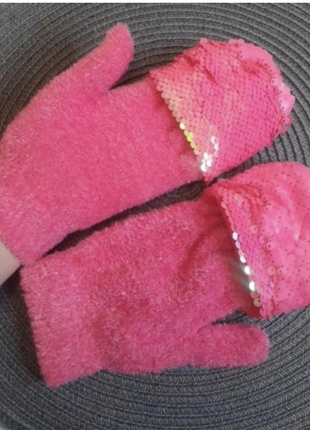 Мягкие перчатки митенки травка