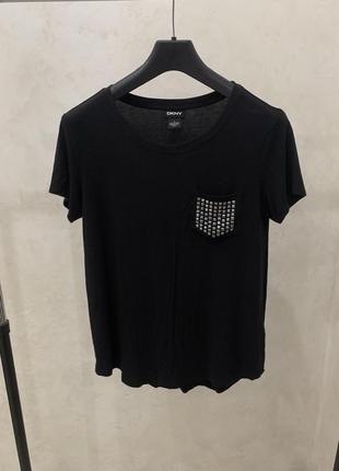 Черная футболка dkny женская базовая