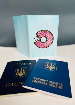 Обложка на паспорт  книжку кожа , загранпаспорт, загран паспорт венный билет пончик2 фото