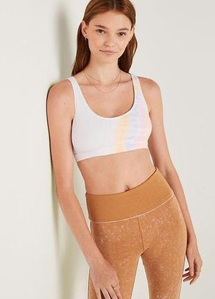 Victoria's secret pink хлопковый бюстгальтер без косточек пастельных цветов размер xs