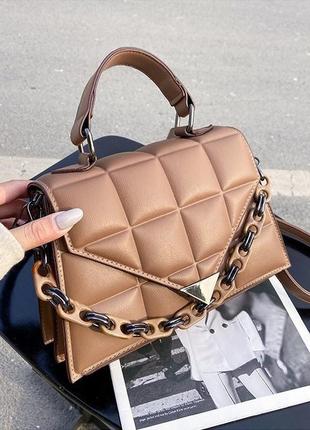 Шикарная женская сумка через плечо sofi brown1 фото