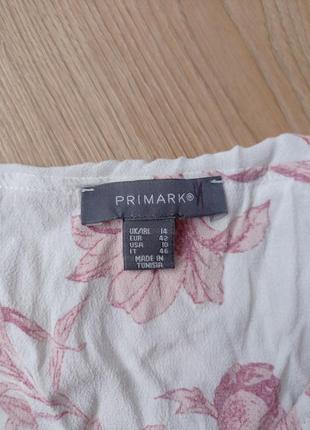 Цветочная блуза белая с воланами primark4 фото