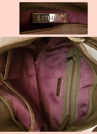 Супертрендовая розкішна шкіряна сумка італійського бренду виконанні estelle красивий коричневий9 фото
