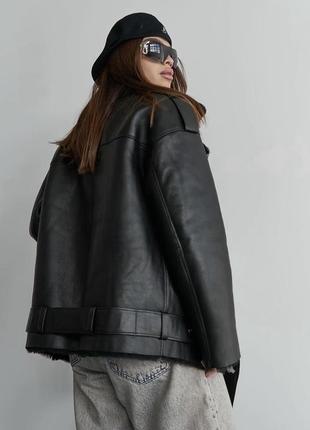 Розкішна натуральна дублянка авіатор2 фото