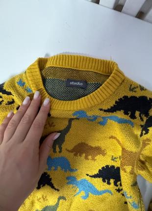 Детский свитер с динозаврами, свитер3 фото