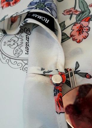 Ніжна молочна блуза у квіти з рюшами і зав'язками від roman8 фото