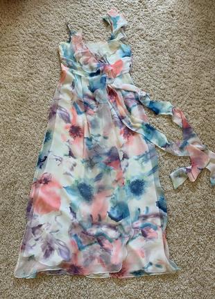 Шикарное шифоновое платье в пол на запах seam1 фото