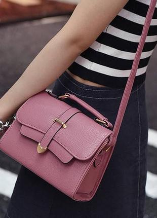 Модная женская сумочка темно-розовый2 фото