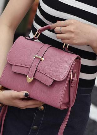 Модная женская сумочка темно-розовый1 фото