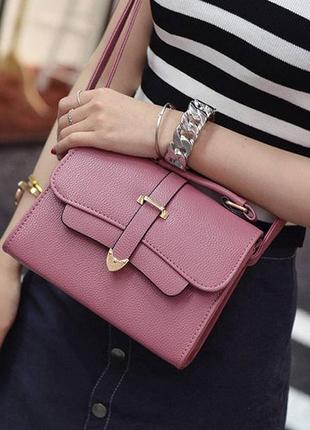 Модная женская сумочка темно-розовый3 фото