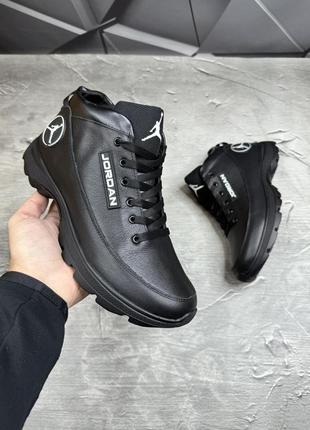 Зимние мужские ботинки nike jordan black (мех) 41-44-454 фото