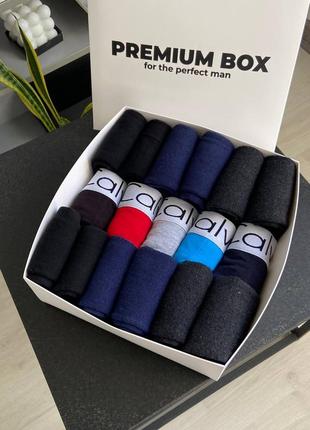Чоловічий набір трусів келвін кляйн | premium box ck boxer (5 шт трусів + 12 пар шкарпеток махра)4 фото