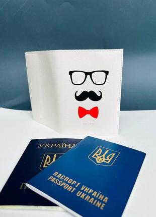Обкладинка на паспорт книжку шкіра  , закордонний паспорт ,біометричний воєний  білет вуса2 фото