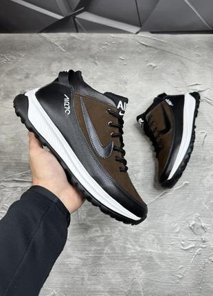 Зимние мужские ботинки nike black brown (мех) 40-41-42-43-44-45