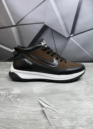 Зимние мужские ботинки nike black brown (мех) 40-41-42-43-44-458 фото