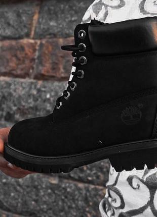 Жіночі черевики timberland black 1 хутро зима знижка sale | smb3 фото