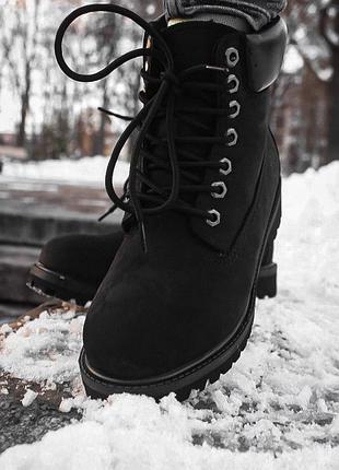 Жіночі черевики timberland vermelho black 1 хутро зима знижка sale | smb8 фото