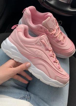 Fila ray pink white женские кроссовки3 фото