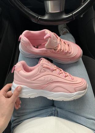 Fila ray pink white женские кроссовки