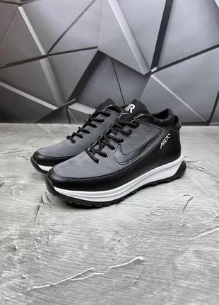 Зимние мужские ботинки nike black grey(мех) 40-42-446 фото