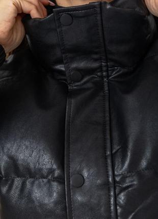 Трендовая куртка из эко-кожи оверсайз / утепленная на синтепоне5 фото