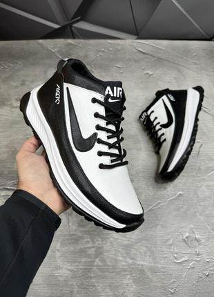 Зимние мужские ботинки nike black white (мех) 40-42-44