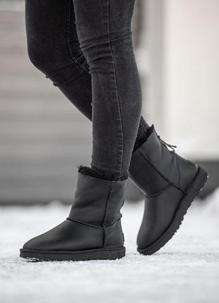 Женские угги ugg classic high zip black / smb