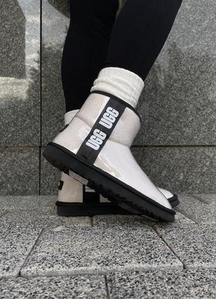 Женские угги ugg classic clear shoes natural black / smb