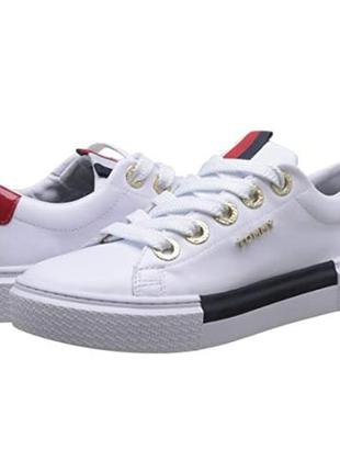 Сникерсы женские tommy hilfiger leather elevated sneaker 37  23.5 см белые fw0fw046001 фото