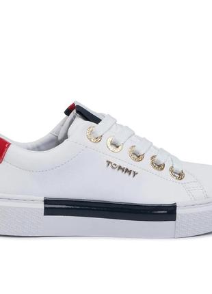 Сникерсы женские tommy hilfiger leather elevated sneaker 37  23.5 см белые fw0fw046002 фото