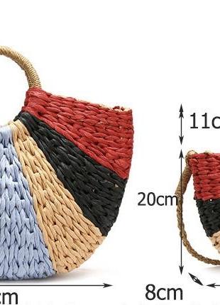 Яркие плетеные сумки, летняя сумка, сумка плетенка6 фото