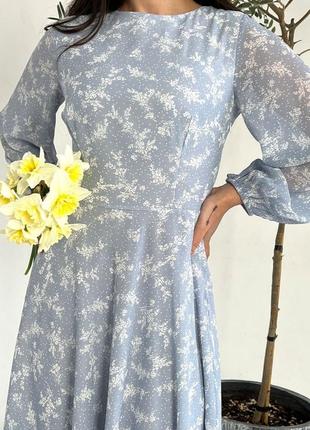 Сира миди платье с мелким цветочным принтом3 фото