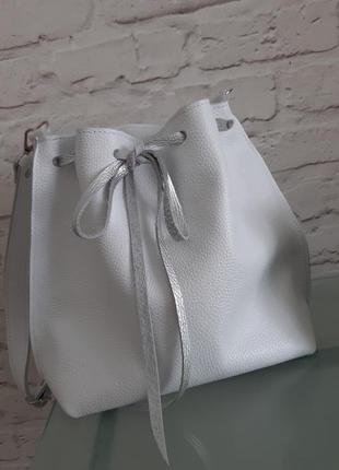 Кожаная женская сумочка сумка мешок