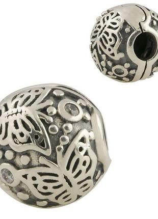 Срібний шарм кліпса на браслет пандора метелики шармики намистини срібло на пандора браслет