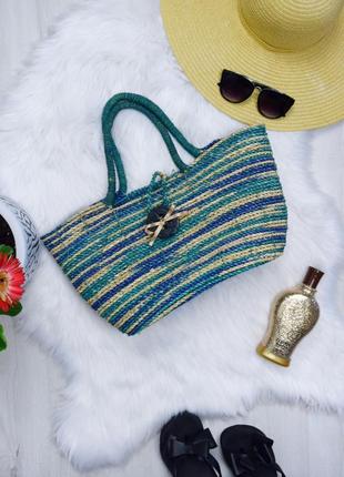 Плетена плетена сумка пляжна міська канатик солом'яний1 фото