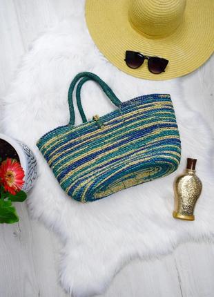 Плетена плетёная сумка пляжная городская канатик соломенная2 фото