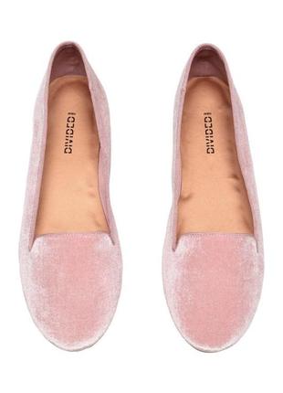Велюровые балетки от h&m