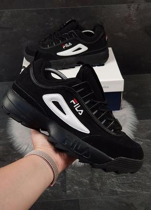 Мужские кроссовки fila disruptor 2, черные (9842) только 44 р